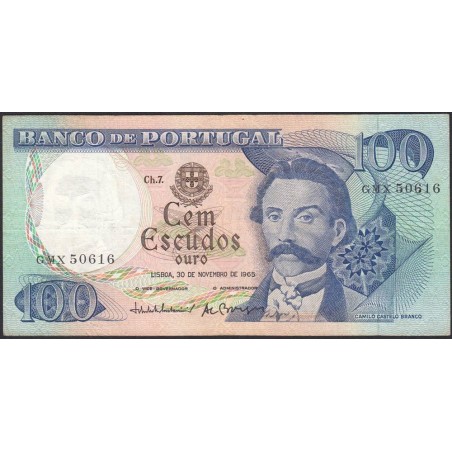 Portugal - Pick 169a_c4- 100 escudos - Série GMX - 30/11/1965 - Etat : TB+