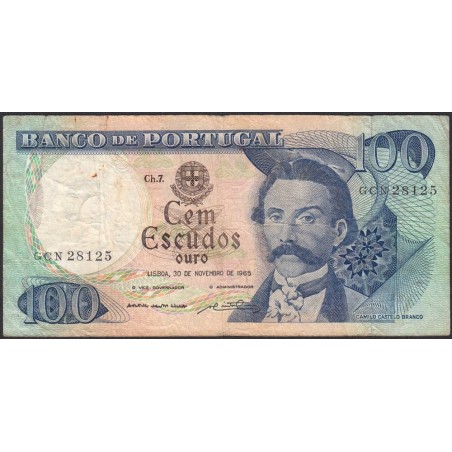 Portugal - Pick 169a_d3 - 100 escudos - Série GCN - 30/11/1965 - Etat : TB-