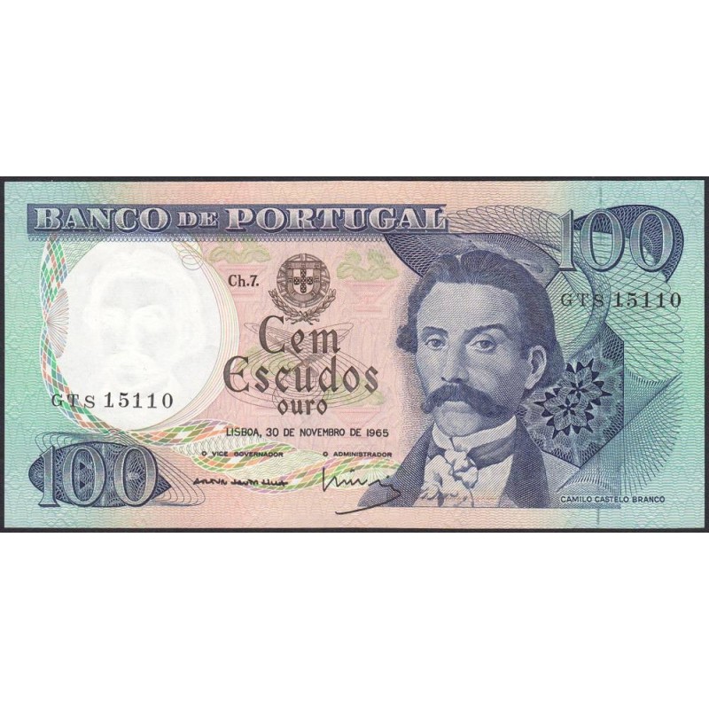 Portugal - Pick 169a_d5 - 100 escudos - Série GTS - 30/11/1965 - Etat : pr.NEUF