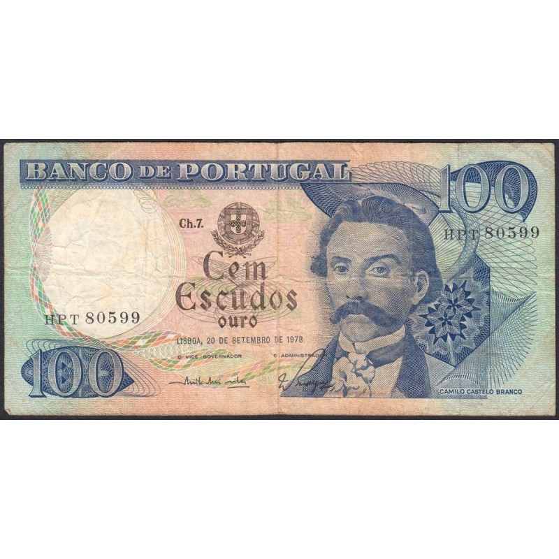 Portugal - Pick 169b_1 - 100 escudos - Série HPT - 20/09/1978 - Etat : TB-