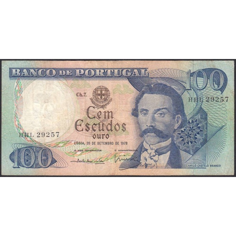 Portugal - Pick 169b_5 - 100 escudos - Série HHL - 20/09/1978 - Etat : TB