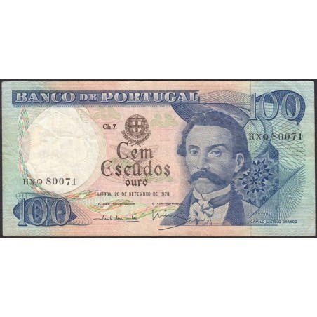 Portugal - Pick 169b_5 - 100 escudos - Série HXQ - 20/09/1978 - Etat : TB