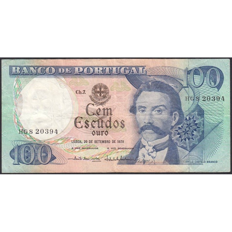 Portugal - Pick 169b_6 - 100 escudos - Série HGS - 20/09/1978 - Etat : TB+