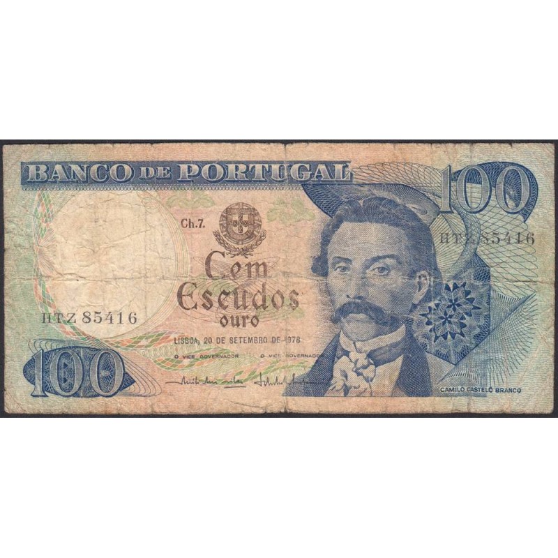 Portugal - Pick 169b_6 - 100 escudos - Série HTZ - 20/09/1978 - Etat : B