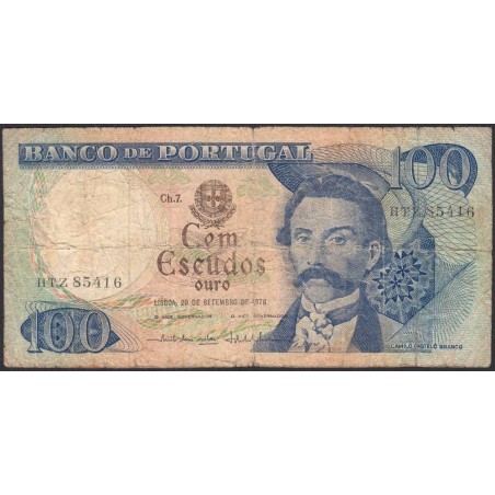 Portugal - Pick 169b_6 - 100 escudos - Série HTZ - 20/09/1978 - Etat : B