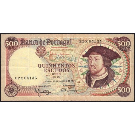 Portugal - Pick 170a_1 - 500 escudos - Série EPX - 25/01/1966 - Etat : TTB
