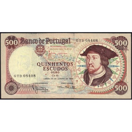 Portugal - Pick 170a_3 - 500 escudos - Série GTD - 25/01/1966 - Etat : TTB