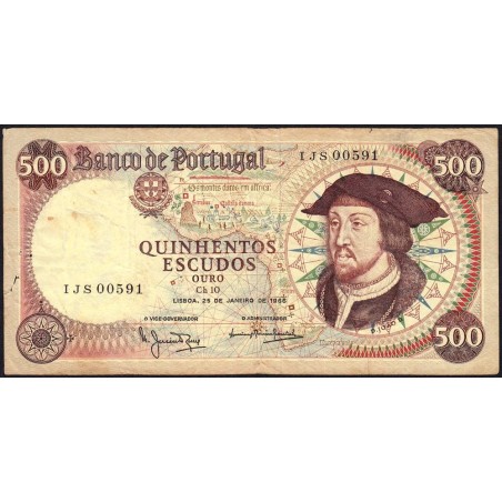 Portugal - Pick 170a_4 - 500 escudos - Série IJS - 25/01/1966 - Etat : TB