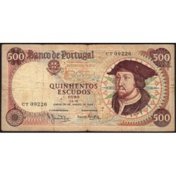 Portugal - Pick 170a_6 - 500 escudos - Série CT - 25/01/1966 - Etat : B+