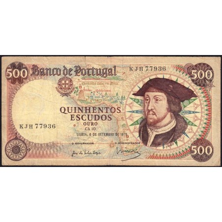 Portugal - Pick 170b_5 - 500 escudos - Série KJH - 06/09/1979 - Etat : TB
