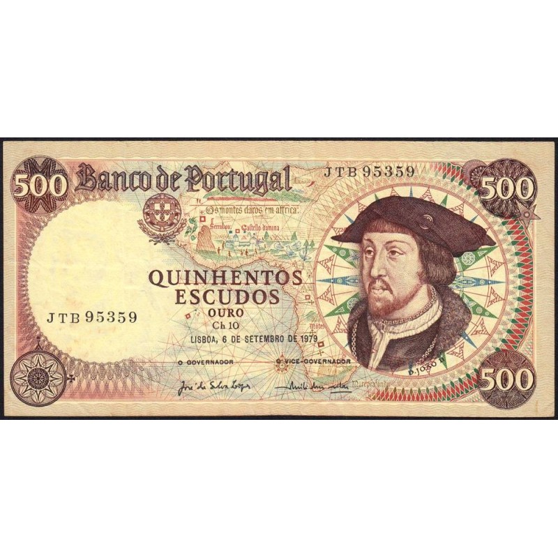Portugal - Pick 170b_6 - 500 escudos - Série JTB - 06/09/1979 - Etat : TTB
