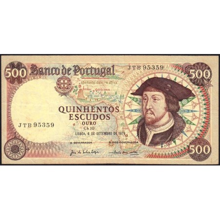 Portugal - Pick 170b_6 - 500 escudos - Série JTB - 06/09/1979 - Etat : TTB