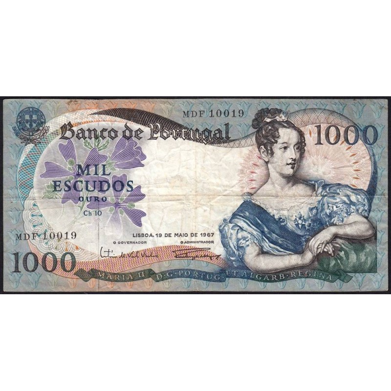 Portugal - Pick 172a_a1 - 1'000 escudos - Série MDF - 19/05/1967 - Etat : TB