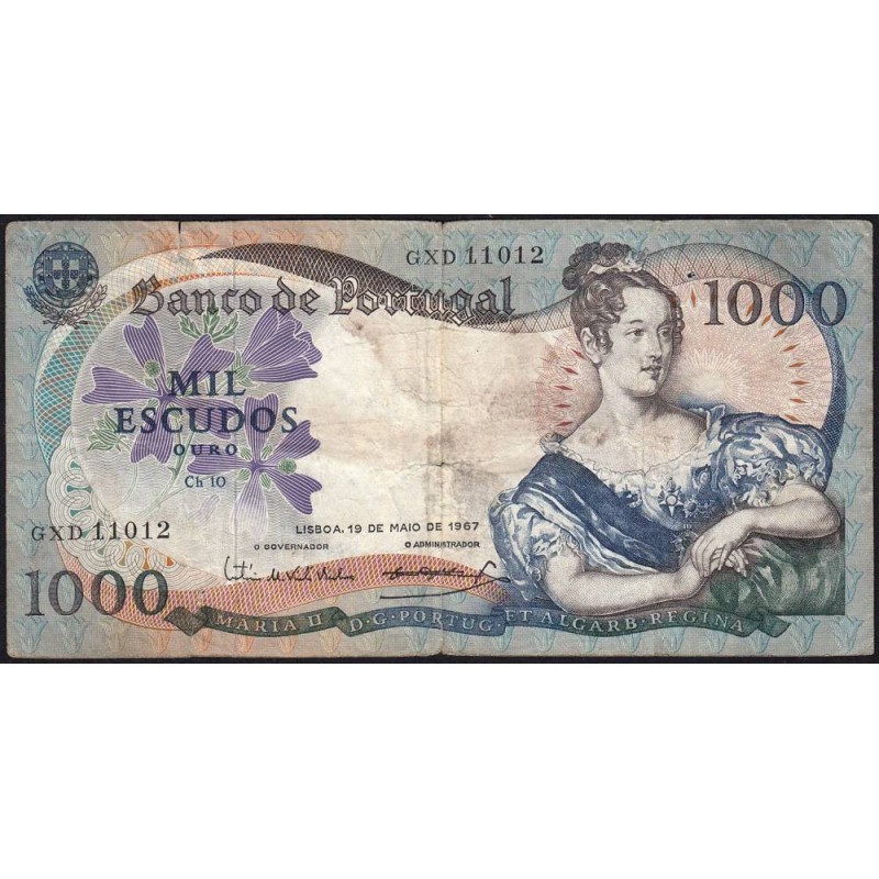 Portugal - Pick 172a_a2 - 1'000 escudos - Série GXD - 19/05/1967 - Etat : TB-