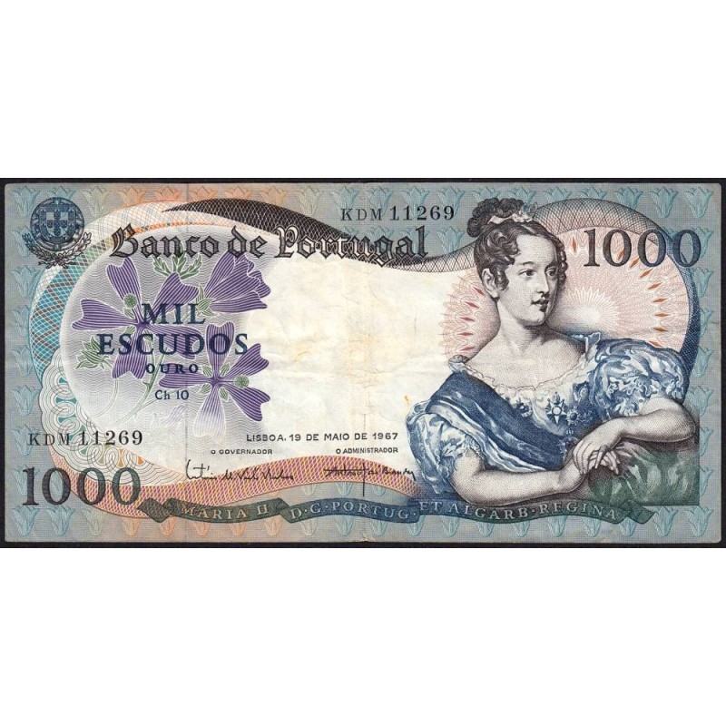 Portugal - Pick 172a_a7 - 1'000 escudos - Série KDM - 19/05/1967 - Etat : TTB