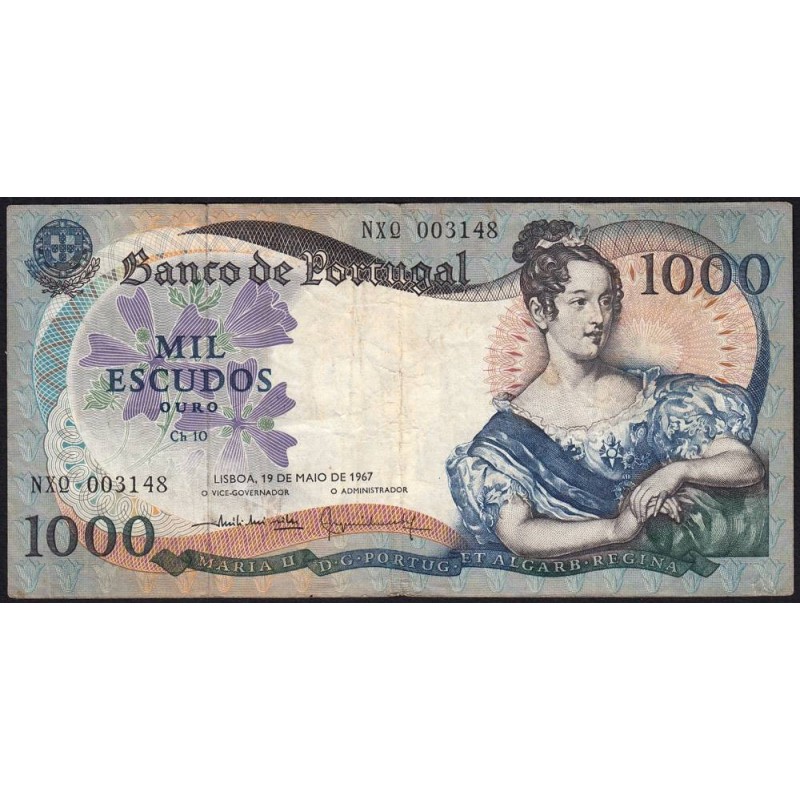 Portugal - Pick 172b_a2 - 1'000 escudos - Série NXQ - 19/05/1967 (1980) - Etat : TB