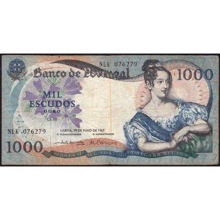 Portugal - Pick 172b_a3 - 1'000 escudos - Série NLK - 19/05/1967 (1980) - Etat : TB