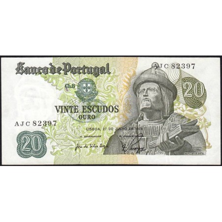 Portugal - Pick 173_a1 - 20 escudos - Série ACJ - 21/06/1971 - Etat : SUP