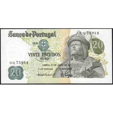 Portugal - Pick 173_b1 - 20 escudos - Série GQ - 21/06/1971 - Etat : NEUF