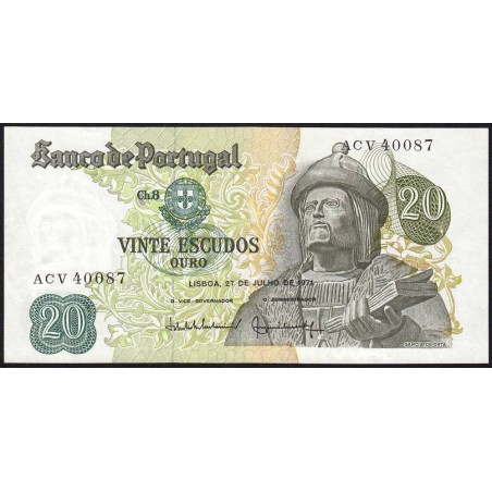 Portugal - Pick 173_b2 - 20 escudos - Série ACV - 21/06/1971 - Etat : SPL