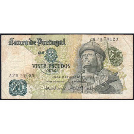 Portugal - Pick 173_b3 - 20 escudos - Série AFB - 21/06/1971 - Etat : TB-