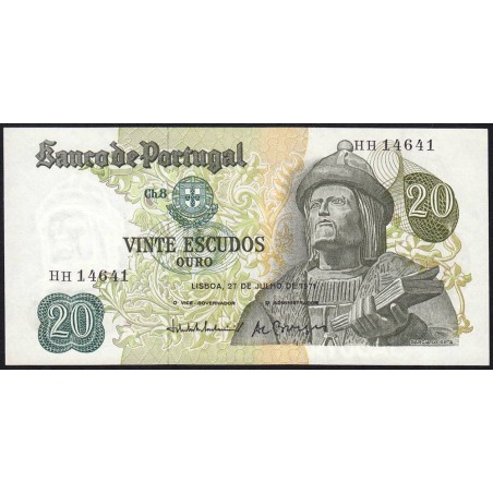 Portugal - Pick 173_b4 - 20 escudos - Série HH - 21/06/1971 - Etat : SPL+