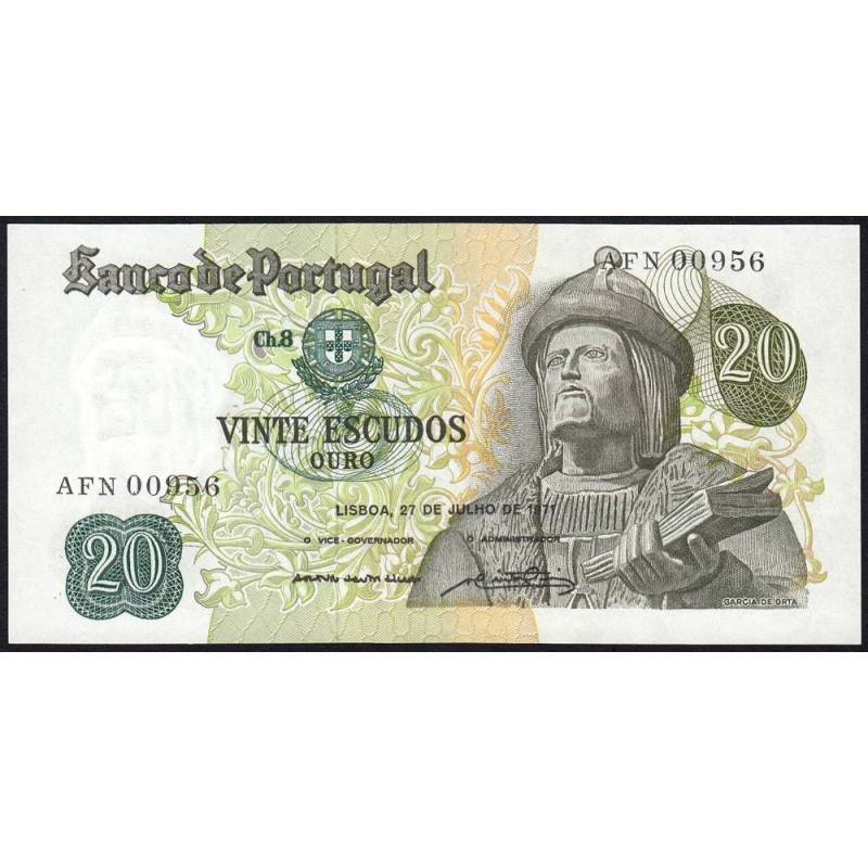Portugal - Pick 173_c3 - 20 escudos - Série AFN - 21/06/1971 - Etat : NEUF