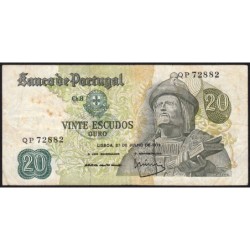 Portugal - Pick 173_c5 - 20 escudos - Série QP - 21/06/1971 - Etat : TB