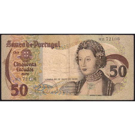 Portugal - Pick 174a_1 - 50 escudos - Série MH - 28/05/1968 - Etat : TB-