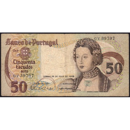 Portugal - Pick 174a_2 - 50 escudos - Série GV - 28/05/1968 - Etat : TB-