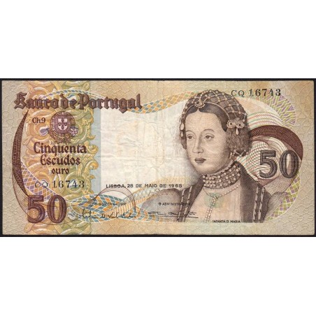 Portugal - Pick 174a_3 - 50 escudos - Série CQ - 28/05/1968 - Etat : TB