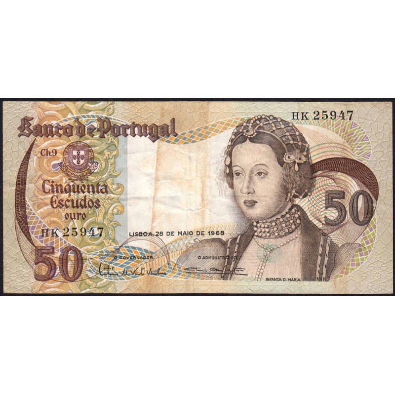 Portugal - Pick 174a_3 - 50 escudos - Série HK - 28/05/1968 - Etat : TB