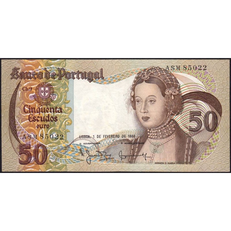 Portugal - Pick 174b_2 - 50 escudos - Série ASM - 01/02/1980 - Etat : TTB+