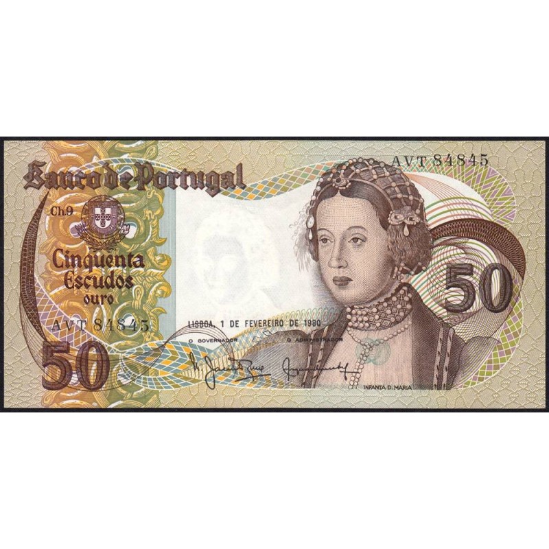 Portugal - Pick 174b_2 - 50 escudos - Série AVT - 01/02/1980 - Etat : NEUF