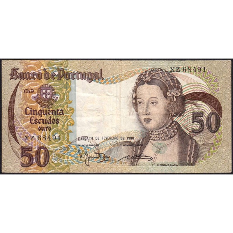 Portugal - Pick 174b_3 - 50 escudos - Série XZ - 01/02/1980 - Etat : TB