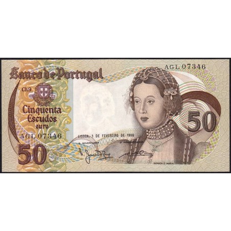 Portugal - Pick 174b_3 - 50 escudos - Série AGL - 01/02/1980 - Etat : NEUF