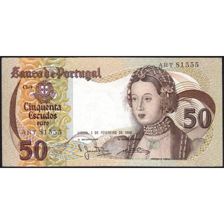 Portugal - Pick 174b_3 - 50 escudos - Série ART - 01/02/1980 - Etat : TTB+