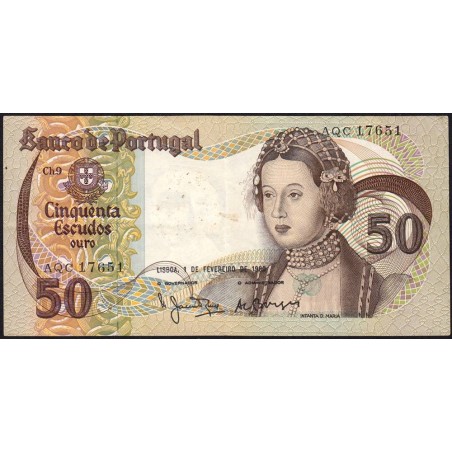 Portugal - Pick 174b_4 - 50 escudos - Série AQC - 01/02/1980 - Etat : TTB