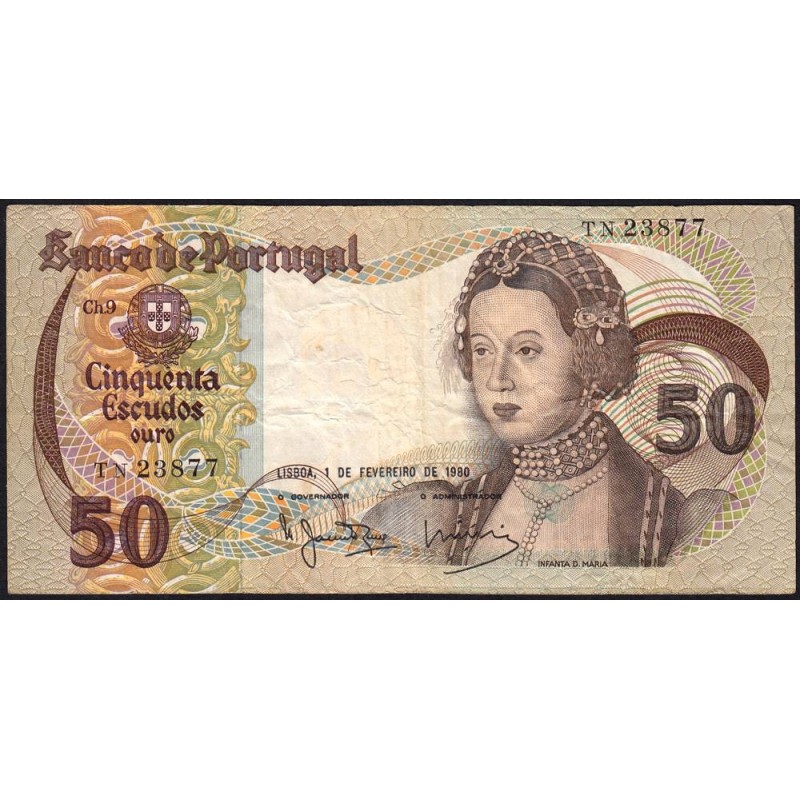 Portugal - Pick 174b_5 - 50 escudos - Série TB - 01/02/1980 - Etat : TB-