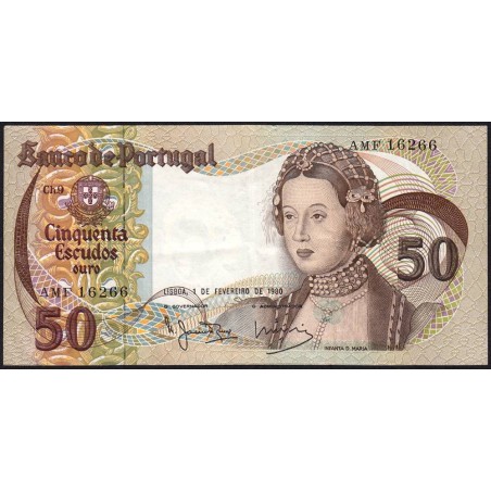 Portugal - Pick 174b_5 - 50 escudos - Série AMF - 01/02/1980 - Etat : TTB+