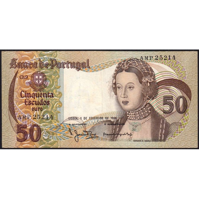Portugal - Pick 174b_8 - 50 escudos - Série AMP - 01/02/1980 - Etat : TTB