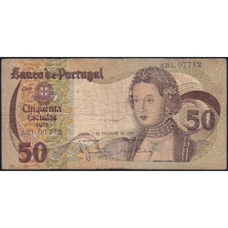 Portugal - Pick 174b_9 - 50 escudos - Série ARL - 01/02/1980 - Etat : B-