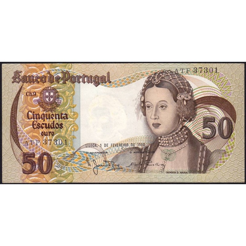 Portugal - Pick 174b_9 - 50 escudos - Série ATF - 01/02/1980 - Etat : NEUF