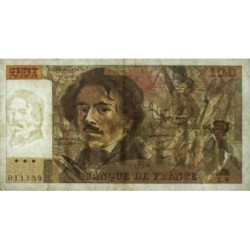 F 69-01f - 1978 - 100 francs - Delacroix - Série Z.8 - Etat : TB-