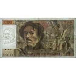 F 69-01g - 1978 - 100 francs - Delacroix - Série U.9 - Etat : TB