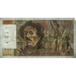 F 69-02a - 1979 - 100 francs - Delacroix - Série A.10 - Etat : B