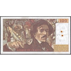 F 69-02b - 1979 - 100 francs - Delacroix - Série F.10 - Etat : TB