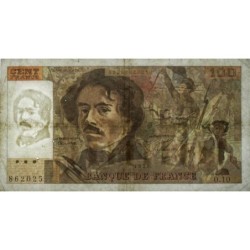 F 69-02b - 1979 - 100 francs - Delacroix - Série O.10 - Etat : TB