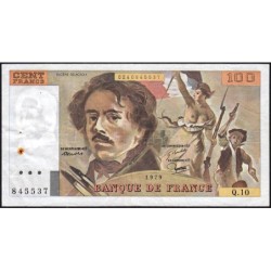 F 69-02b - 1979 - 100 francs - Delacroix - Série Q.10 - Etat : TTB