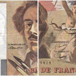 F 69-02b - 1979 - 100 francs - Delacroix - Série R.10 - Etat : TB